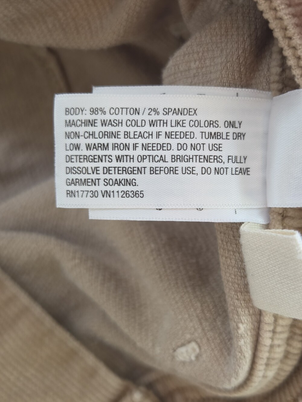 Universal Thread Oat Taupe Sailor Wide Leg Corduroy Pants Size 12 - Picture 5 of 7